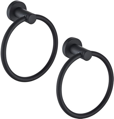 Marmolux Acc Pcs Matte Black Towel Ring Hand Towel Holder For