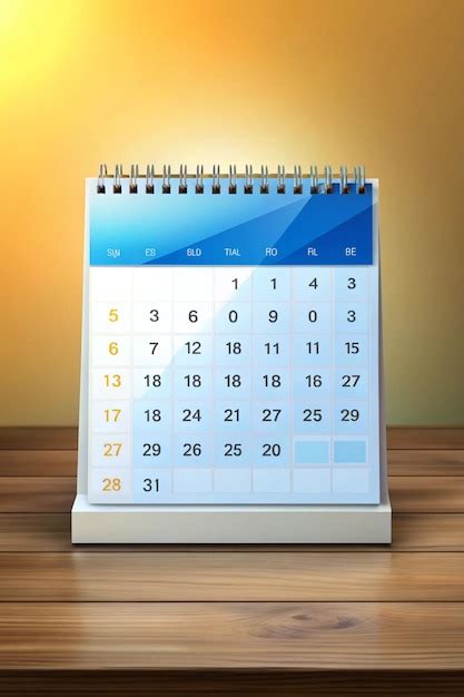 Realistic Stand Calendar Isolated On A Plain Background Premium Ai