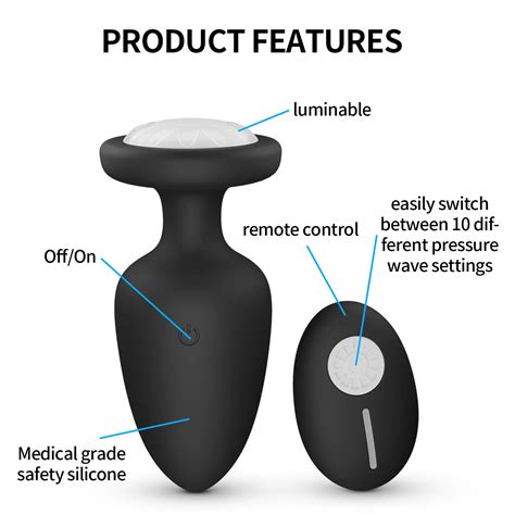 Silicone Anal Vibrator With Led Light Remote Control Anal Butt Plug For Men Prostate Massager