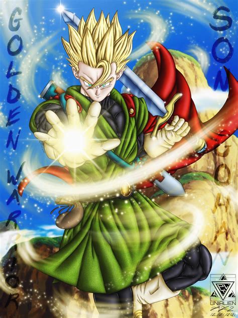 🖤💚🔥🗡son Gohan Golden Warrior Great Saiyaman🗡🔥💚🖤 By Me R Dbz