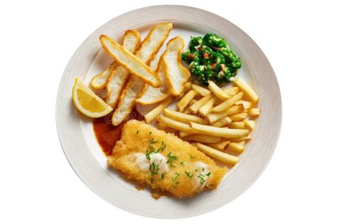 Fish And Chips On A Transparent Background Generative Ai Stock Image