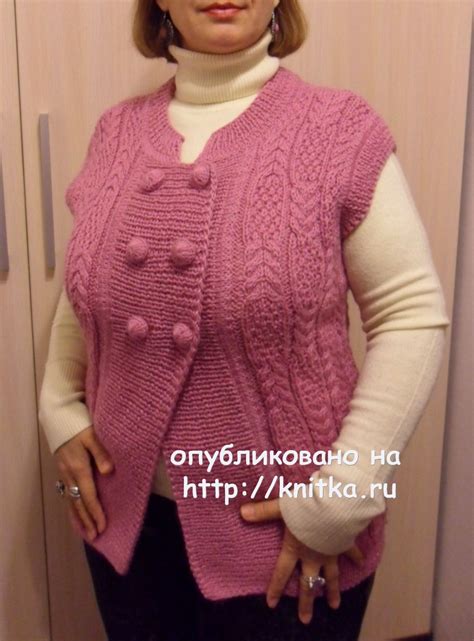 Вязаный женский жилет. Работа Светланы Шевченко вязание и схемы вязания ...