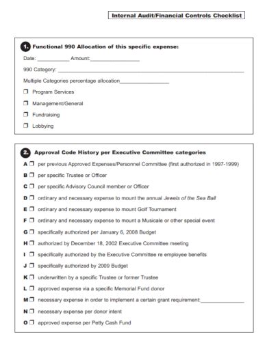 Internal Financial Audit Checklist Excel – My WordPress