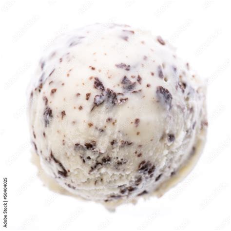 Eine Kugel Stracciatella Eis Von Oben Stock Photo Adobe Stock