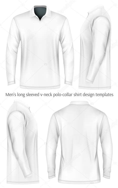 Men Long Sleeve Polo Shirt Stock Vector Ivelly