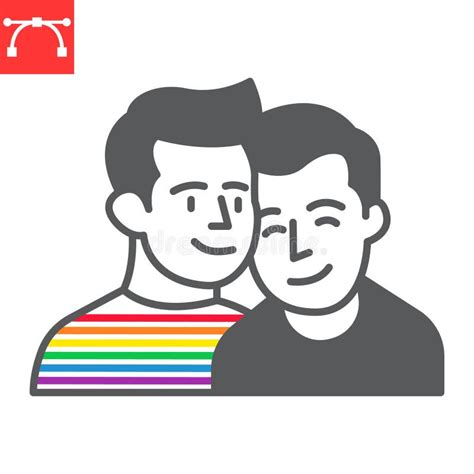Gay Couple Glyph Icon Stock Vector Illustration Of Isolated
