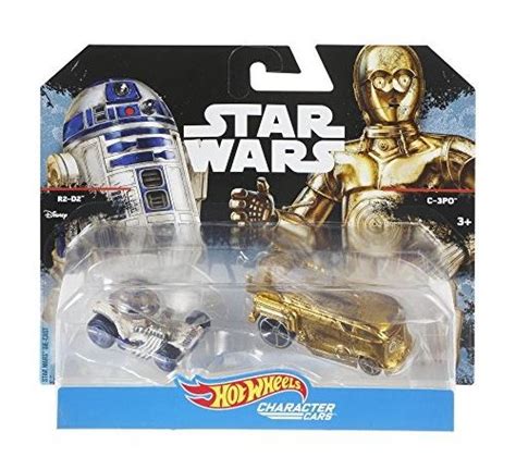 Pack De 2 Voitures Star Wars R2 D2 Et C 3po Vehicule Hot Wheels Charater Cars Mattel