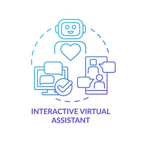 Interactive Virtual Assistant Blue Gradient Concept Icon Automated Chatbot Type Of Customer