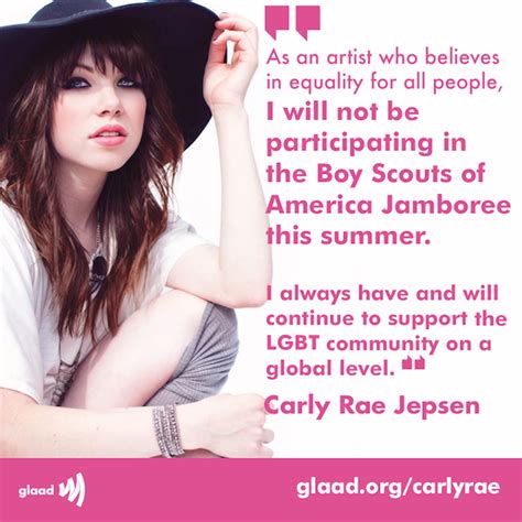 No More Maybe Carly Rae Jepsen Dumps Anti Gay Boy Scouts Of America