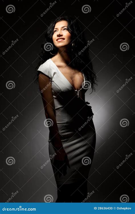 Beautiful Brunette With Big Breasts Stock Photo Image Of Clothing Hair