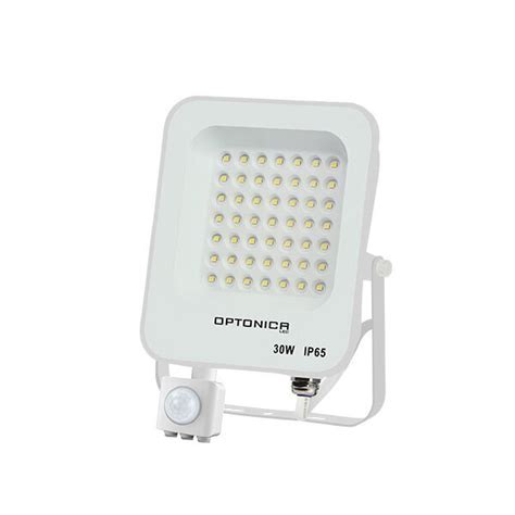 LED SMD ПРОЖЕКТОР БЯЛ 30W 2700LM AC220 240V 90 IP65 6000K СЕНЗОР