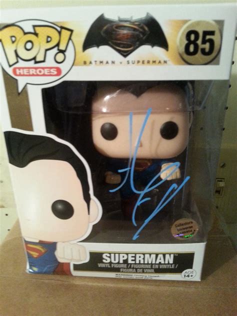 Henry Cavill Signed Funko Pop Figure Bobble Head Batman V Superman Rare