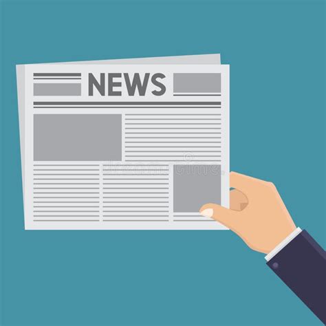 Hand And Newspapers Flat Design Style Illustration Stock Vector