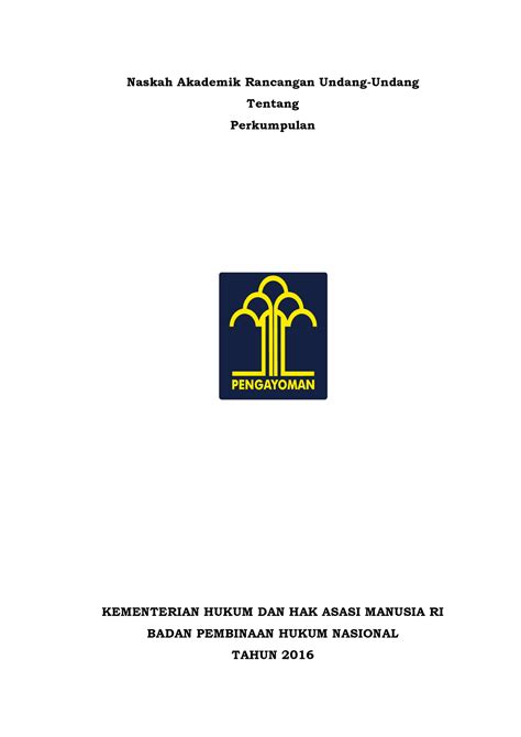 Na Ruu Perkumpulan Naskah Akademik Rancangan Undang Undang