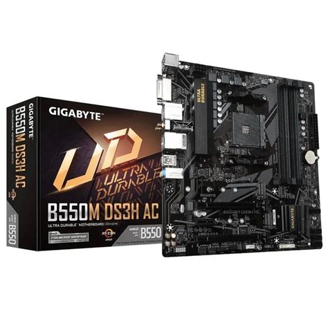 Материнская плата GIGABYTE B550M DS3H AC (AM4, AMD В550, 128 ГБ, PCIE 4 ...