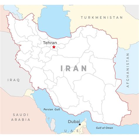 Iran Map Capital Tehran With National Borders 40137437 Vector Art At