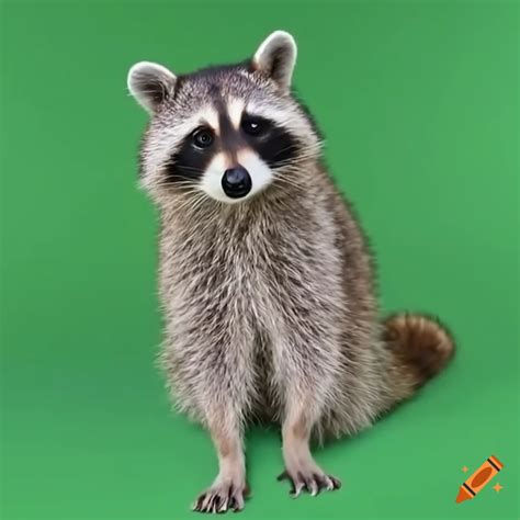 Cute raccoon on a green screen on Craiyon