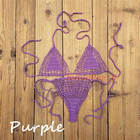 Crochet String Bikini G Thong String Beach Micro Swimwear Sexy Microkini Sets Ebay