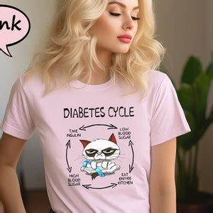 Diabetes Cycle Shirt Funny Cat Diabetes Cycle Shirt Funny Insulin