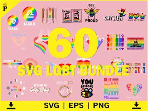 Lgbt Bundle Svg Designs Lgbt Pride Clipart Svg Gay Bundle Proud Of Lgbt Bundle Lgbt