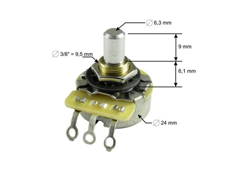 Tube-Town Store - CTS Potentiometer 100 kOhm linear, Solid Shaft