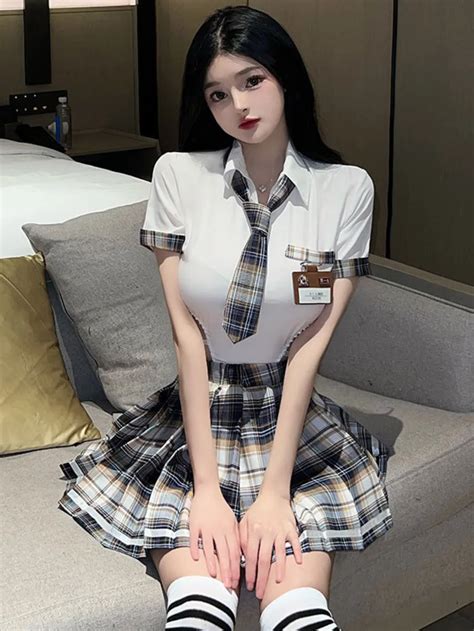 Pure Desire Campus Cute JK Uniform Temptation Women Dress Elegant Fashion Women Hot Sexy Korean