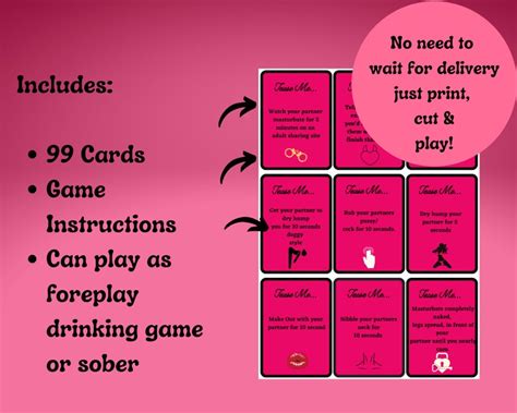 Kinky Couples Drinking Foreplay Game Tease Me Adult Sex Game Cards And Instructions