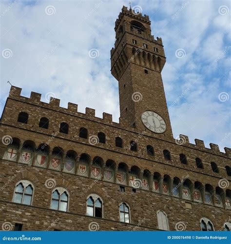 Palazzo Vecchio Palace Castle Florence Italy History Architecture Stock