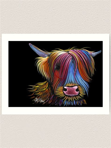 Scottish Highland Cow PoDGER By Shirley Macarthur Art Print For