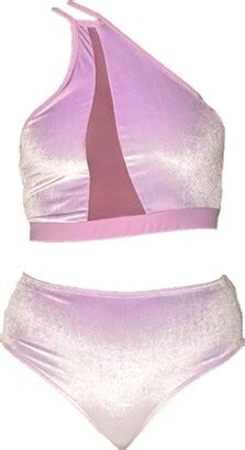 Brasini Swimwear Sasha One Shoulder Bikini Top X Delva High Waisted Bikini Bottom Velvet