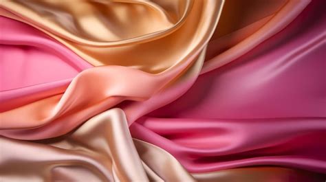 Premium Ai Image A Close Up Of Pink And Orange Silk Fabric