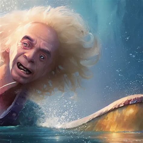 Doc Brown As Arielle The Mermaid In Water Deep Sea Stable Diffusion