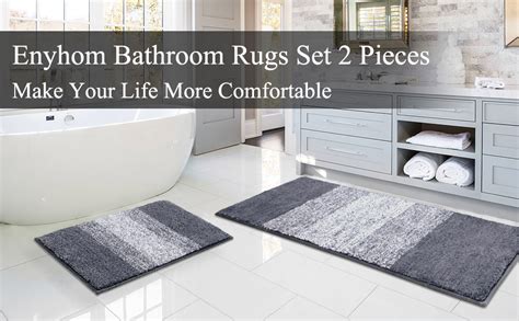 Enyhom Pieces Bath Mats Non Slip Washable Bathroom Rugs Super Water