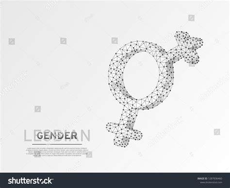 Female Lesbian Gender Symbols Wireframe Digital Stock Vector Royalty Free