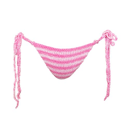 Pink Stripe Bikini Bottom Crochet Hats Bikinis And Ready To Wear