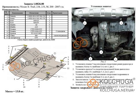 Защита двигателя Nissan X-Trail T30 Кольчуга: купить защиту картера ...
