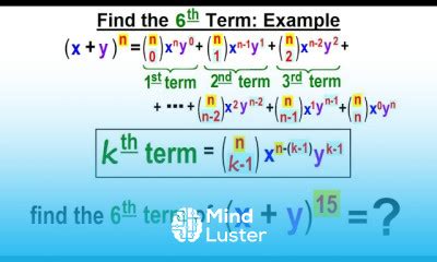 Learn Algebra Ch Binomial Theorem Of Find The Kth Term Mind