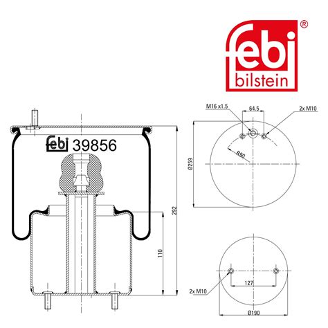 Air Spring - Febi 39856 - Pack Size: 1 | OnDemand Truck Parts