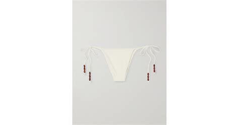 Magda Butrym Bead Embellished Bikini Briefs In Natural Lyst