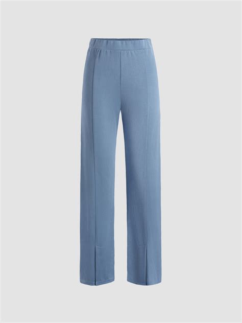 Slit Blue Trousers Cider