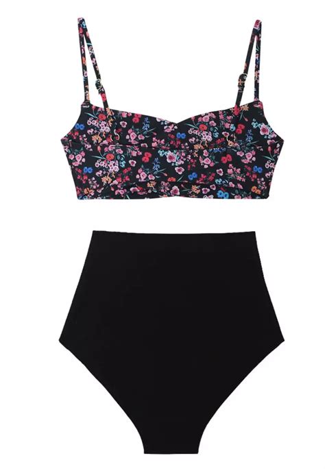 Buy Halo Floral Printed Swimsuit Bikini Online Zalora