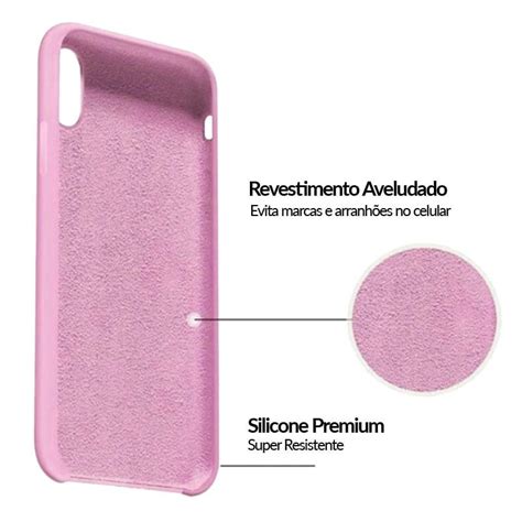 Capinha Iphone X Iphone Xs Silicone Aveludada Nude Mod