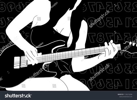 Half Naked Woman Playing Guitar Illustration Stock Illustration Shutterstock