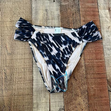 Asos Mesh Strap Bikini Bottom In Smudge Black And Depop