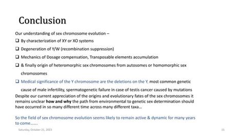 Sex Chromosomes Evolution Pptx