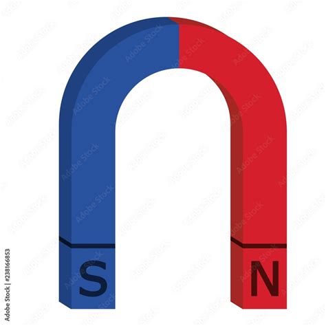Magnet red and blue color . Positive and negative polarity. Magnetic ...