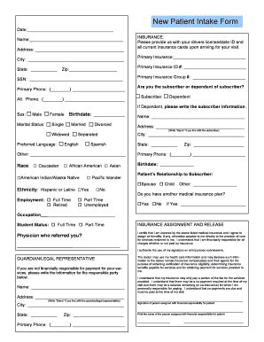 Fillable Online New Patient Intake Form West Suburban Podiatry Fax