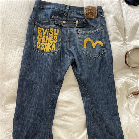 Evisu Jeans 32 Waist Baggy Fit 710 Condition Signs Depop