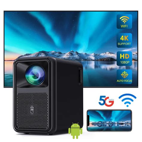 Проектор WZATCO D9, 300 дюйма, 1080P, с Wi-Fi, Android, с автофокусом ...