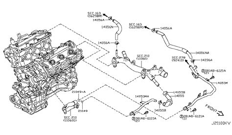 2009 Nissan Murano Suv Water Hose And Piping Nissan Parts Deal